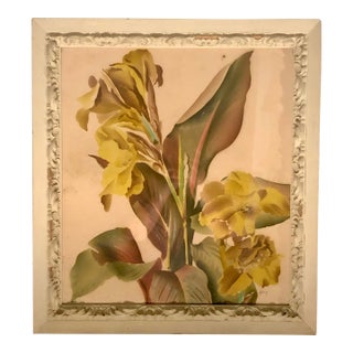 1940s Benjamin Jorj Harris Yellow Lillys Airbrushed Painting For Sale