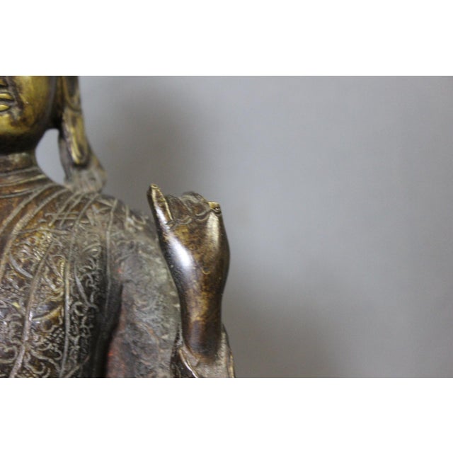 19th Century Bronze Buddha Amoghasiddhi, Nepal, 1890s For Sale - Image 12 of 15