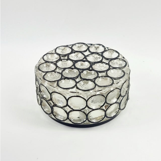 1970s Mid-Century Modern Glass Flush Mount/Ceiling Light From Limburg, Germany, 1970s For Sale - Image 6 of 9