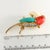 Abstract Vintage Toucan Bird Brooch Gold-Plated With Resin and Rhinestones For Sale - Image 3 of 3