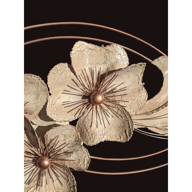 Curtis Jere Vintage Curtis Jere Signed Floral Metal Wall Sculpture For Sale - Image 4 of 9