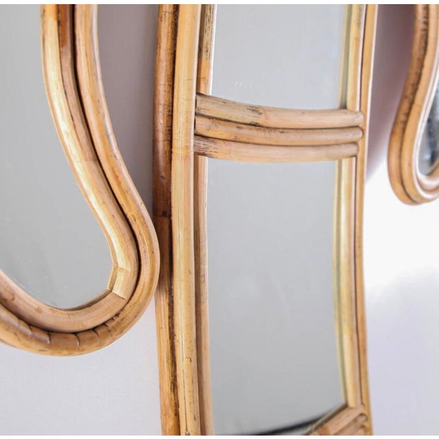 Large Rattan Palm Mirror, 1990s For Sale - Image 4 of 8