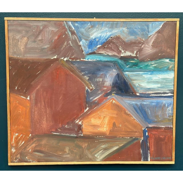 Vivianne Larsson, Bodar, Lofoten, 1950s, Oil Painting on Canvas, Framed For Sale - Image 18 of 18