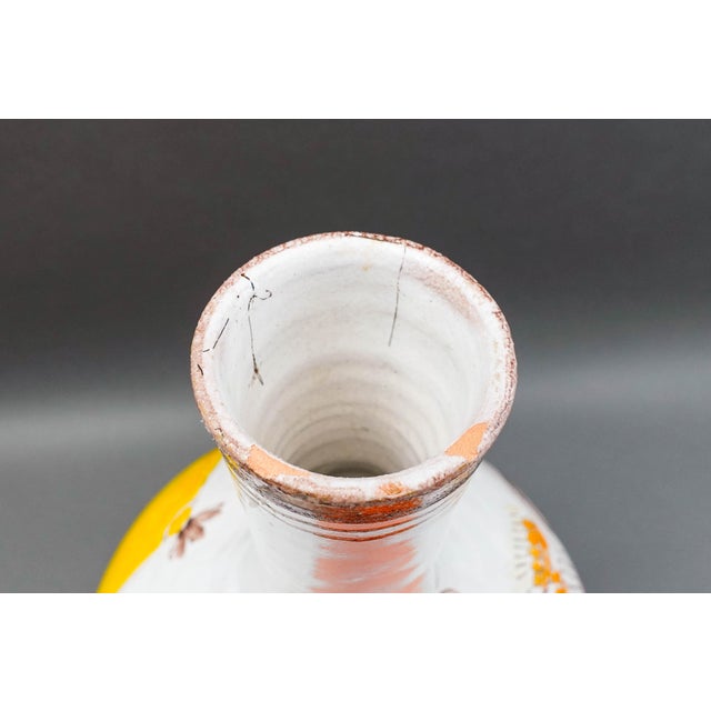 Ceramic Mid 20th Century Giovanni Desimone Italy Signed Large Vintage Hand Painted Art Pottery Vase For Sale - Image 7 of 7