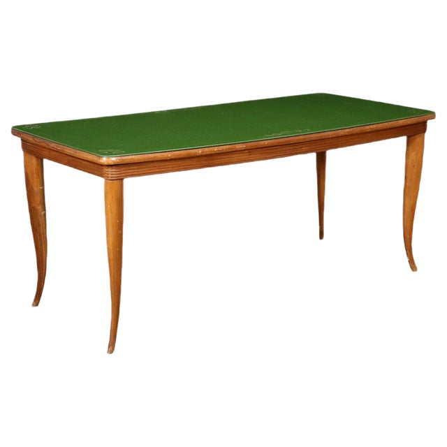 Beech Table with Back-Treated Glass, Italy, 1940s For Sale