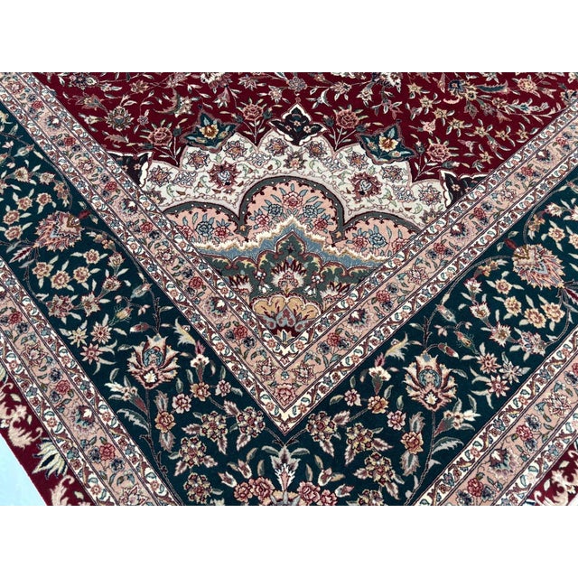 Silk Tabriz Palace Carpet , 11'8" X 18'8" For Sale - Image 4 of 6