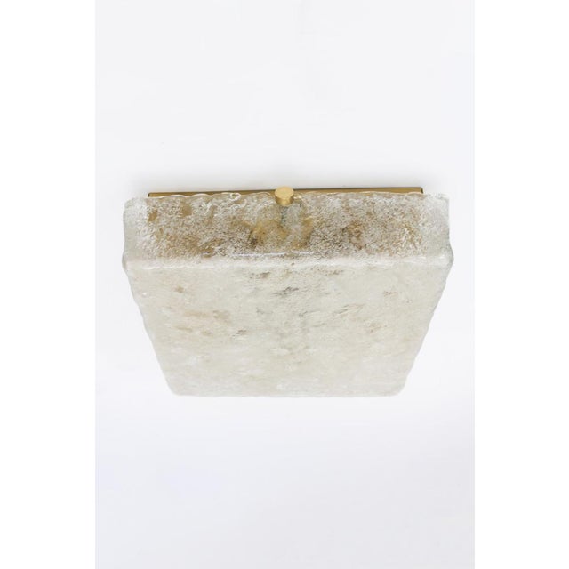Mid-Century Modern Mid-Century Ice Glass and Brass Ceiling Lamp from Hillebrand Lighting, 1960s For Sale - Image 3 of 8