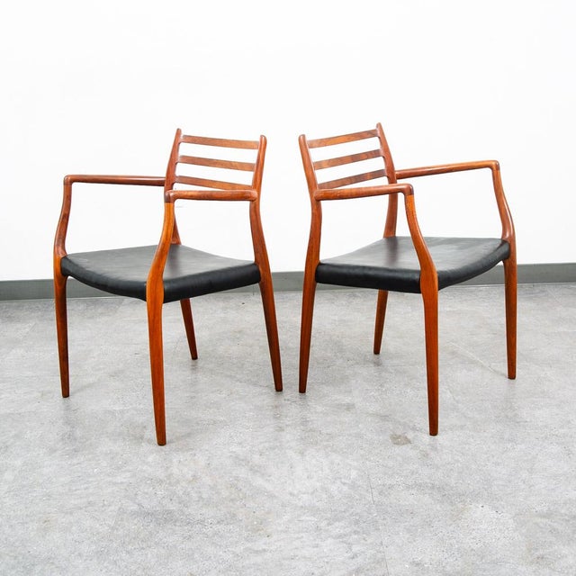 1960s Mid Century Danish Modern Dining Chairs Set 6 Niels j.l Moller #78 #62 Walnut For Sale - Image 10 of 12