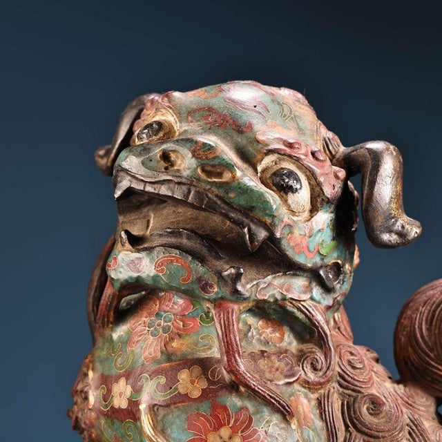 Late 19th Century Pair of Cloisonné Enamel Guardian Lion Joss Stick Holders, 14000g Total For Sale In Los Angeles - Image 6 of 9