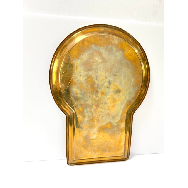 1910s Vintage Brass Samovar Keyhole Tray For Sale - Image 5 of 7