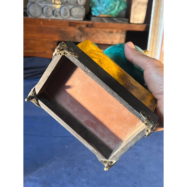 Empire Style Faux Malachite & Sienna Marble Decorative Egg Table Article With Gilt Bronze Doves For Sale - Image 14 of 14