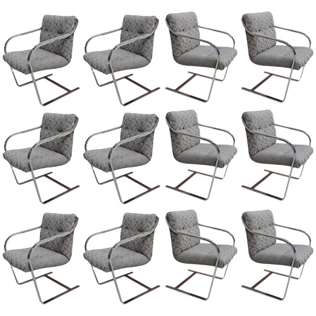Chrome Dining Chairs by Brueton Eight Available For Sale