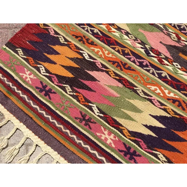 Small Bohemian Kilim Rug, 49.5" X 34" For Sale - Image 4 of 11