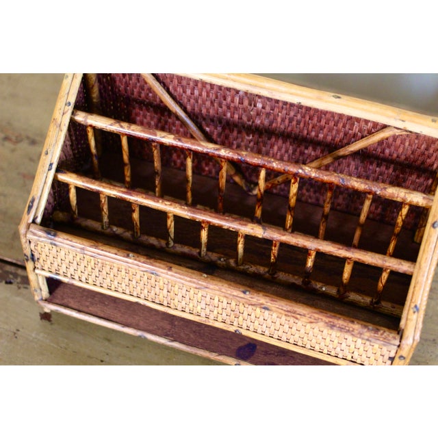 Wood Woven and Bamboo Letter Holder or Desk Organizer For Sale - Image 7 of 8