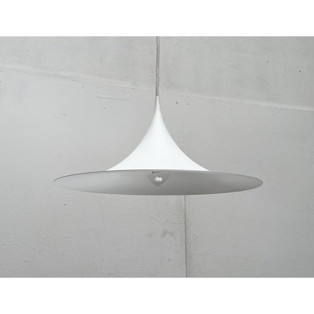 White Vintage Semi Pendant Lamp by Bondrup & Thorup for Fog & Mørup, 1970s For Sale - Image 8 of 18