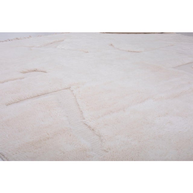 Contemporary Oversize Abstract Hand-Knotted Moroccan Wool Rug | 13'9" X 9'9" | One of a Kind For Sale - Image 3 of 9