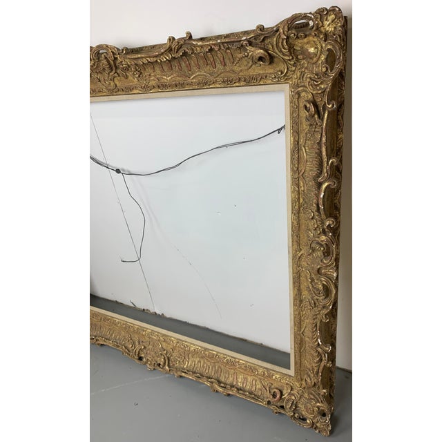 Early 20th Century Antique Gold Ornate Rococo Style Hand Carved Wood Frame. For Sale - Image 5 of 8