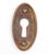 Vintage Classic style oval shaped keyhole cover plate made of brass with an antique brass finish. The original mounting...