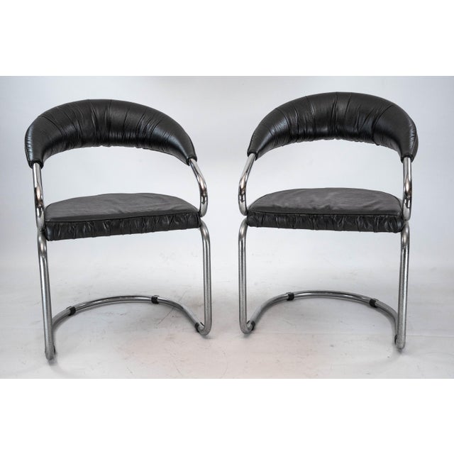 Chrome and Faux Leather Chairs by Giotto Stoppino, Italy, 1970s, Set of 2 For Sale - Image 13 of 13