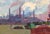1970s Industrial Landscape Painting, Original Oil on Canvas, 1970 For Sale - Image 5 of 6
