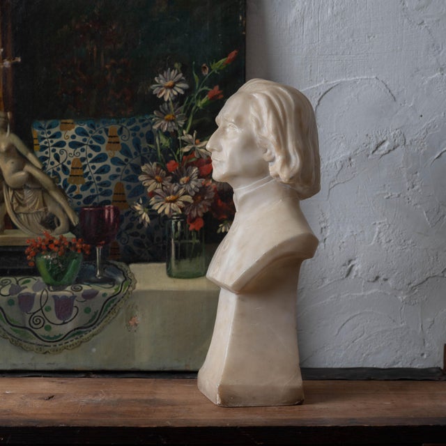 Stone Franz Liszt Marble Bust, 19th Century For Sale - Image 7 of 13