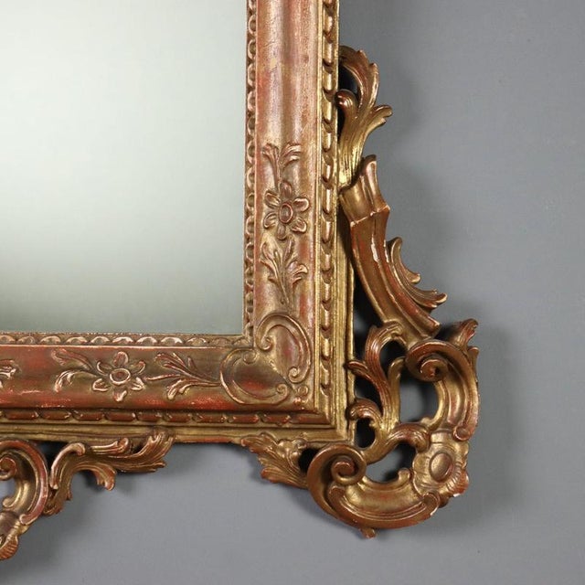 Brown Carved and Gilded Wood Mirror For Sale - Image 8 of 12