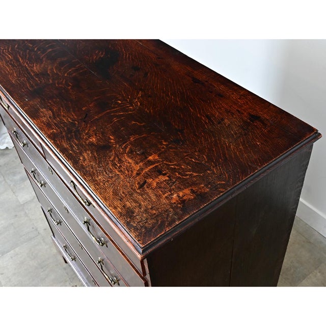 Brown English 19th Century Solid Oak Chest of Drawers For Sale - Image 8 of 12
