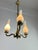 Mid-Century Modern Mid-Century 3-Light Chandelier in Brass and Opaline Glass in the style of Stilnovo, 1950s For Sale - Image 3 of 12
