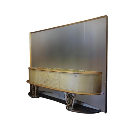 Parchment sideboard with large mirror by canturini artisans measures 307 x 70 x h 238 category sideboard style 1950s mid...