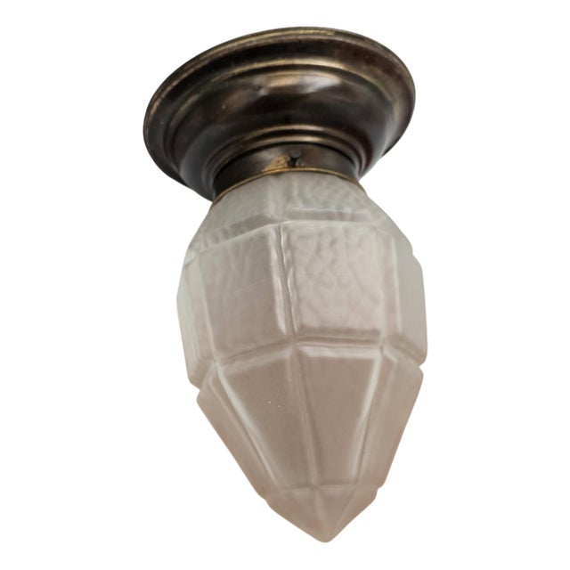 Art Deco Brass Ceiling Lamp, 1920s For Sale