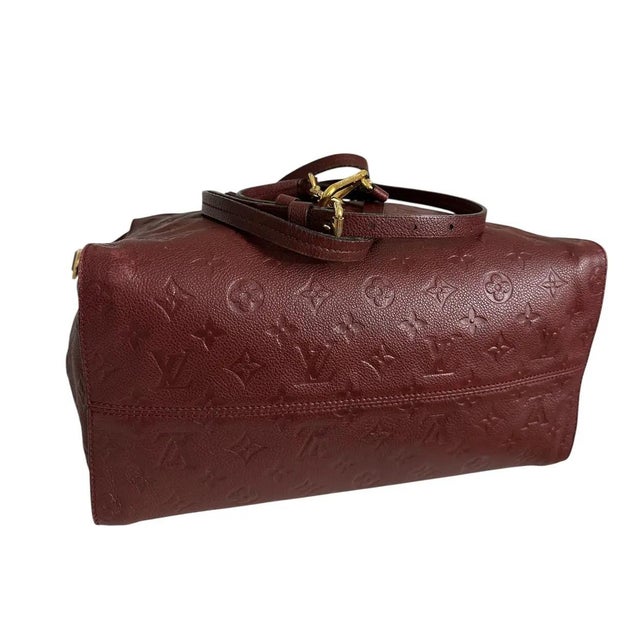 Burgundy Lumineuse leather handbag For Sale - Image 8 of 12