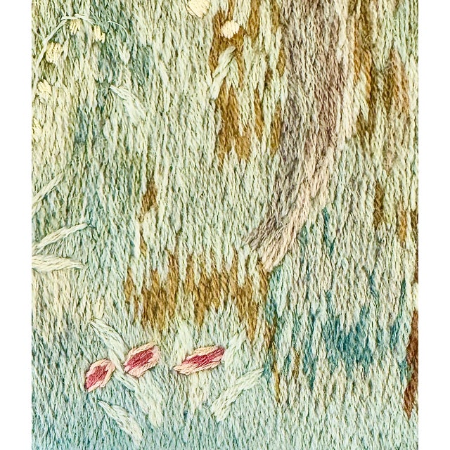 Wood English Pastoral Woolwork Embroidery With Horse, Hounds & Rabbits, 19th Century For Sale - Image 7 of 17