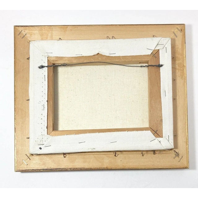 Beige Gordon Whitman Small Framed Original Oil Painting on Canvas of a Mountain Landscape For Sale - Image 8 of 9