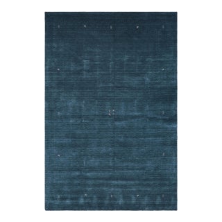 Modern Gabbeh Blue/Ivory Wool Rug - 9'9'' X 13'9'' For Sale