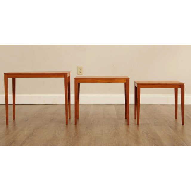 Mid 20th Century Mid Century Danish Modern Nesting Tables - Set of 3 For Sale - Image 5 of 13