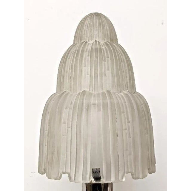 A rare French Art Deco table lamp known as the "Waterfall" was created in the 1930's by the French Master "Marius Ernest...