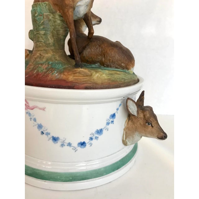 Antique Bavarian Bisque Deer Lidded Dish For Sale In Los Angeles - Image 6 of 13