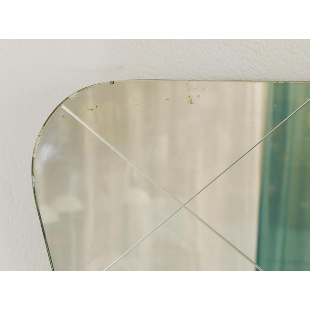 Large Trapezoidal Golden Wall Mirror with Engraved Diamond Pattern by Gio Ponti, 1950s For Sale - Image 13 of 15