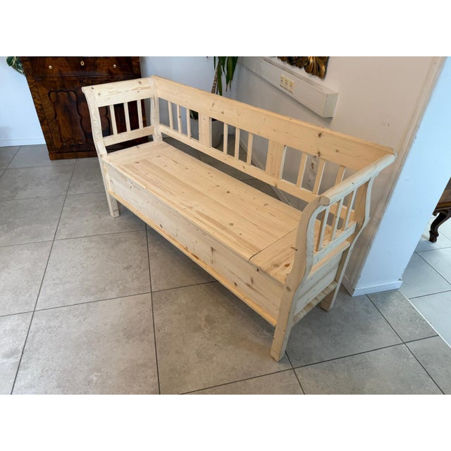 Rustic Wood Kitchen Bench For Sale - Image 9 of 18