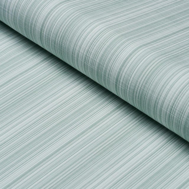 SAMPLE - Schumacher X Mark D. Sikes Gracie Solid Strié Fabric In Mint Green For Sale