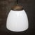 Early 20th Century White Opaline and Brass Top Pendant Light from Philips, Holland For Sale - Image 6 of 7