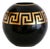 Art Deco Black Opaline Vase with Gilt Decor, 1930s For Sale
