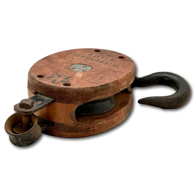 Antique Tall Ship Sail Rigging Block & Tackle Pulley by Boston ...