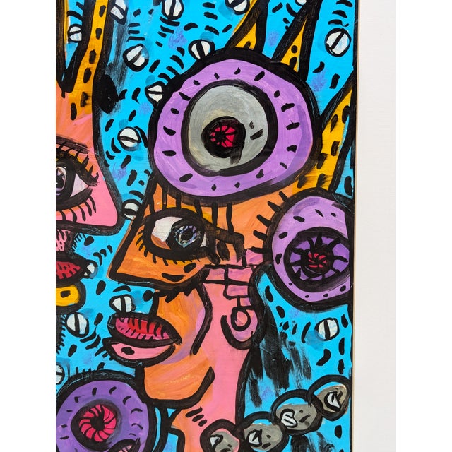 Plastic Richard Fluhr "How Old Are You?" Contemporary Colorful Pink and Blue Figurative Abstract, 2014 For Sale - Image 7 of 9