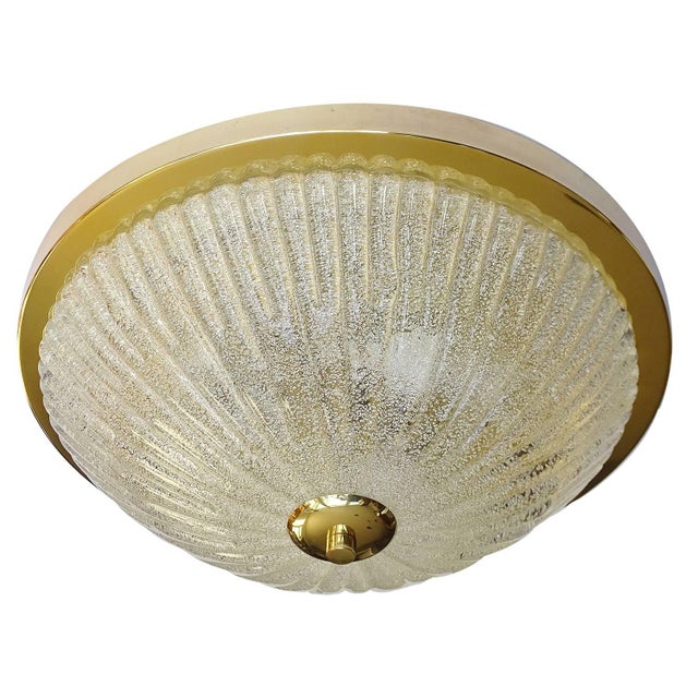 Mid-Century Modern Vintage Dome Glass Flush Light, 1960s For Sale - Image 3 of 16