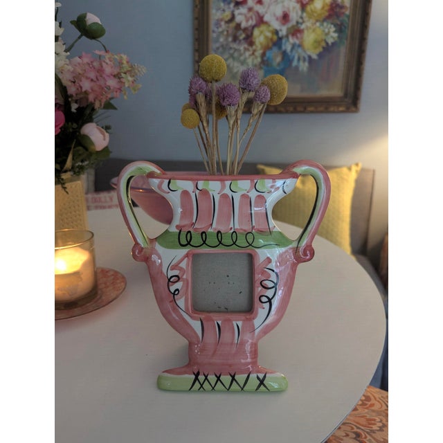 Postmodern Vintage Pop Art Amphora Greek Vase Ceramic Picture Frame For Sale - Image 3 of 10