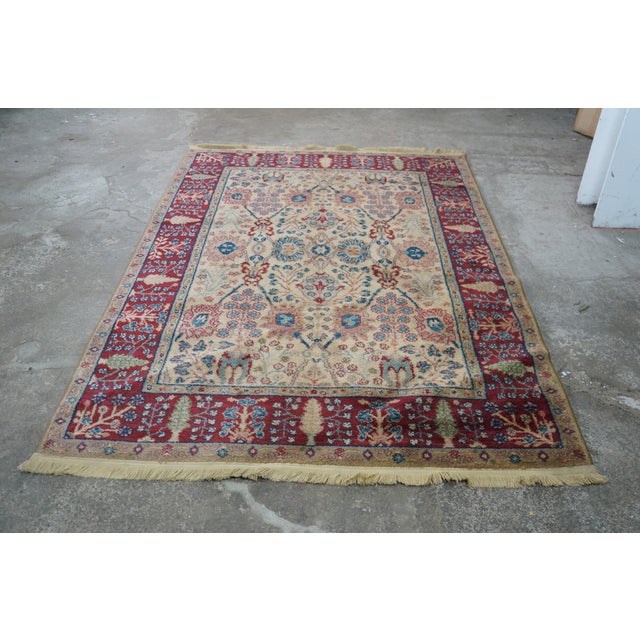 Vintage Karastan 900-901 Tea Wash Samovar 100% Wool Geometric Area Rug 4' X 6' For Sale - Image 10 of 14