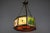 Mid-Century Octagonal Patinated Metal and Art Glass Pendant Light, Germany For Sale - Image 11 of 18