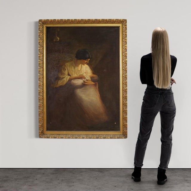 Spanish Artist, Interior Scene, 1920, Oil on Canvas, Framed For Sale - Image 13 of 16