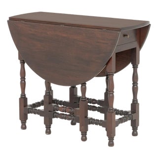 Jacobean Style Rosewood Gate Leg Drop Leaf Table For Sale